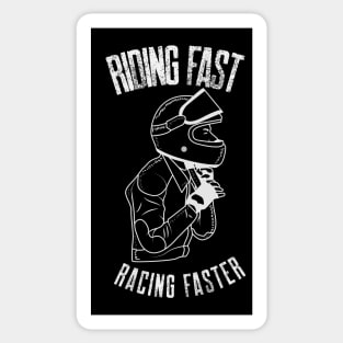 Riding Fast Racing Faster Motorcycle Racing Motorbike Rider Sticker